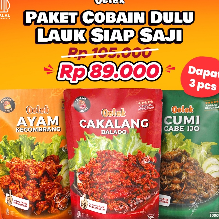 

Terlaku Oelek Paket Cobain Dulu Si Laoek Cakalang Balado Cumi Cabe Ijo Ayam Kecombrang Lauk Siap Saji