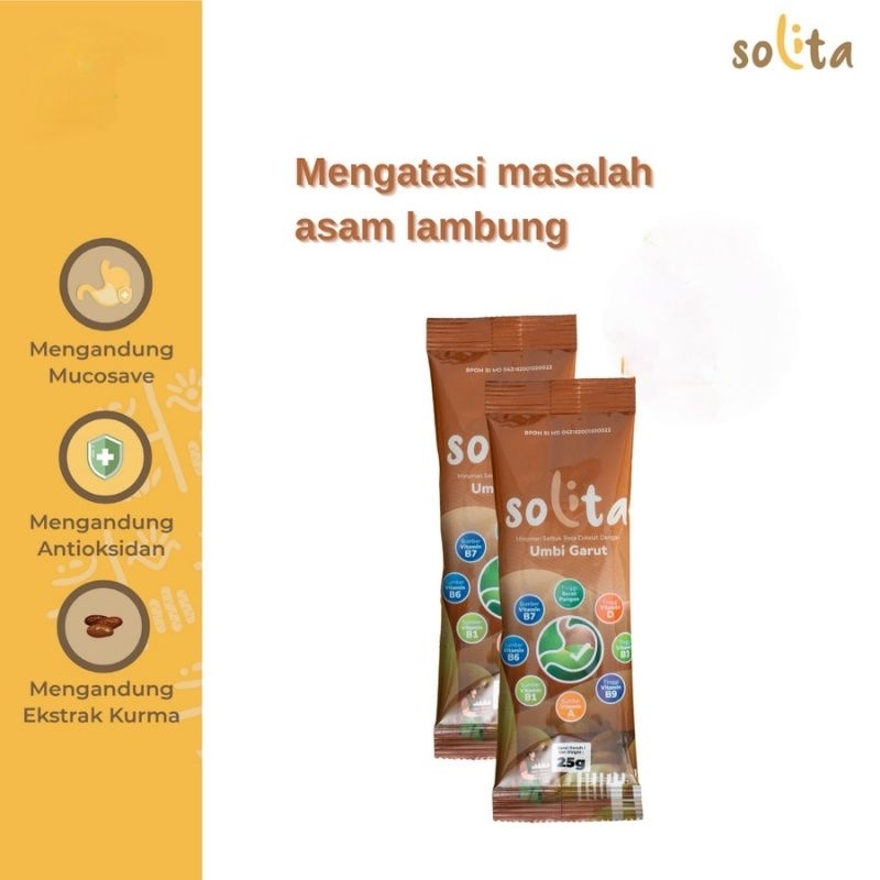 

(Coba Dulu 1 Sachet) SOLITA Minuman Serbuk Umbi Garut untuk atasi GERD, MAAG, Asam Lambung