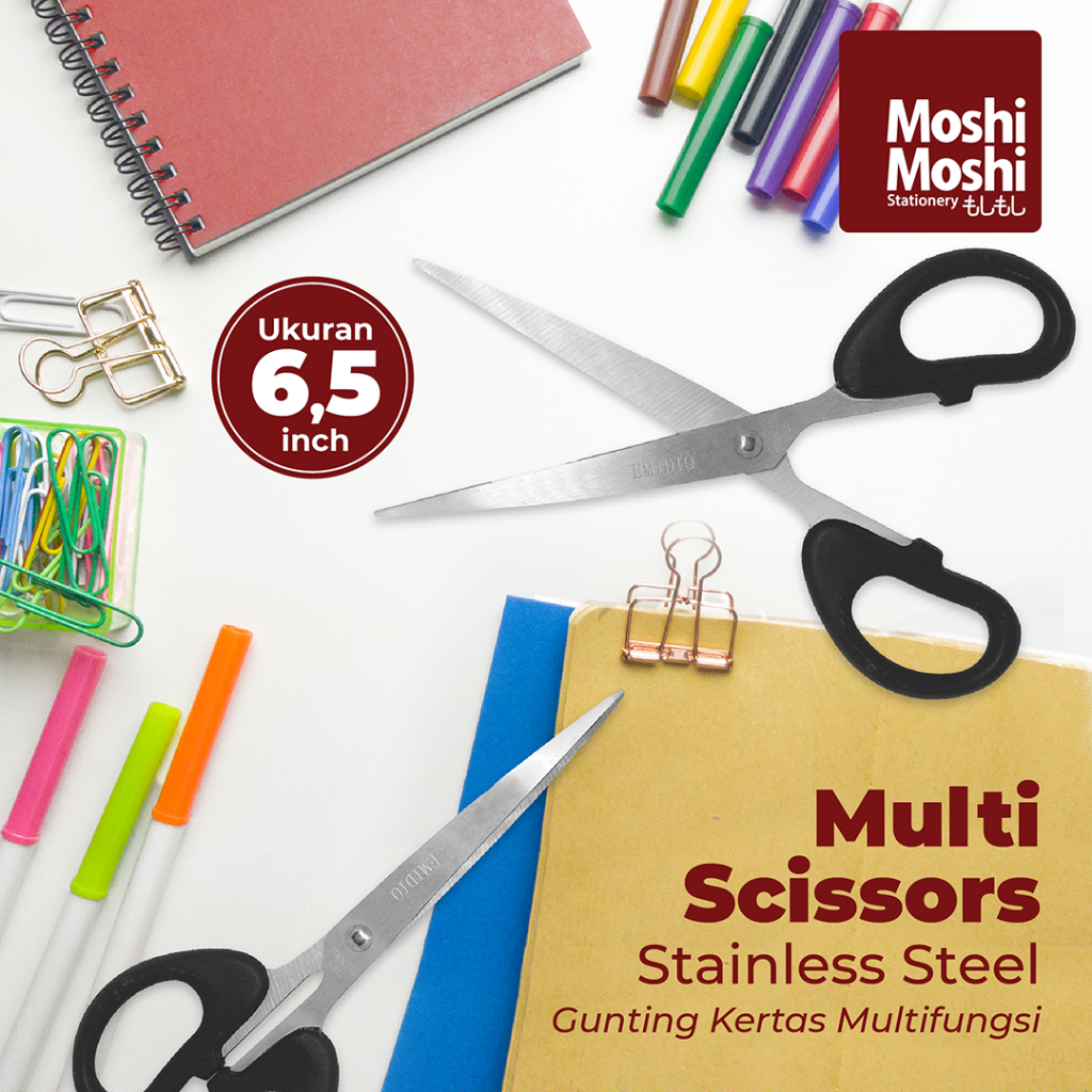 

Multi Scissors 6,5" Gunting Pemotong Kertas Tajam Multifungsi Peralatan Kantor