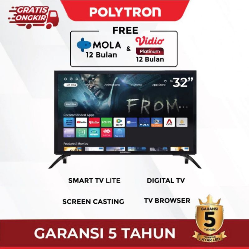 Smart TV LED Digital POLYTRON 32"inch PLD-32CV1869 ( Smart TV 32 inch )