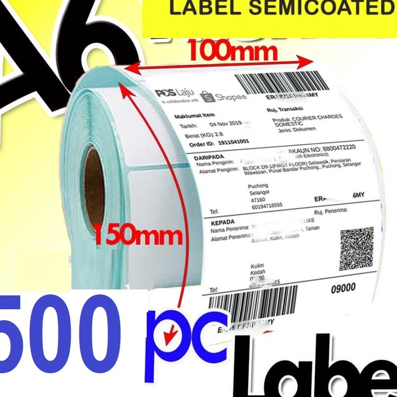 

COD Bozzbuy SMARTCOM Label STICKER THERMAL BARCODE 1x15mm 1x15cm isi 5 PCS Size A6