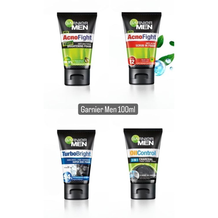 PRODUCT TERKECE Garnier Men Acno Fight Wasabi  Anti Acne  Turbo Bright  Charcoal 1ml Sabun Cuci Muka