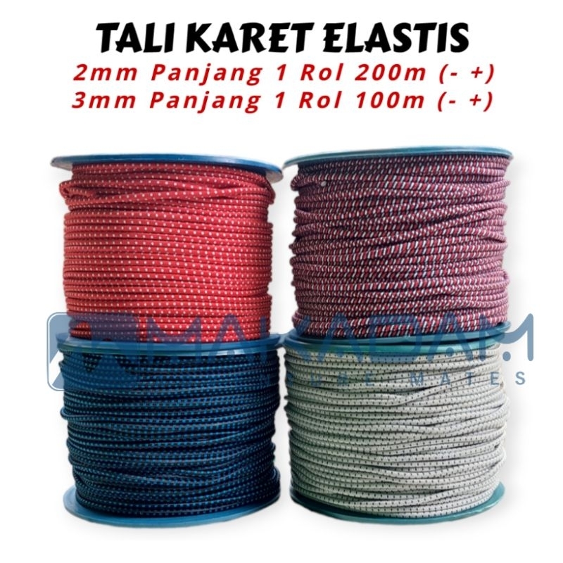 tali string karet elastis gelang kalung tali frame tenda 2mm 3mm
