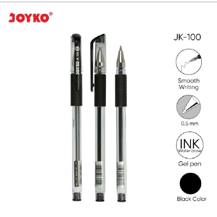 

PENA JOYKO GEL PEN JK-100 0.5MM BLACK (ISI 12PC)