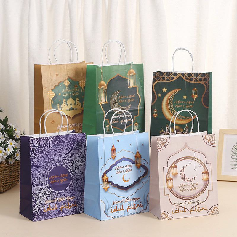 

Hiasan Idul Fitri / PAPER BAG / Goodie Bag / KRAFT EID Mubarak Hampers Lebaran Idul Fitri GIFT BAG LEBARAN TAS HADIAH IDUL FITRI Motif