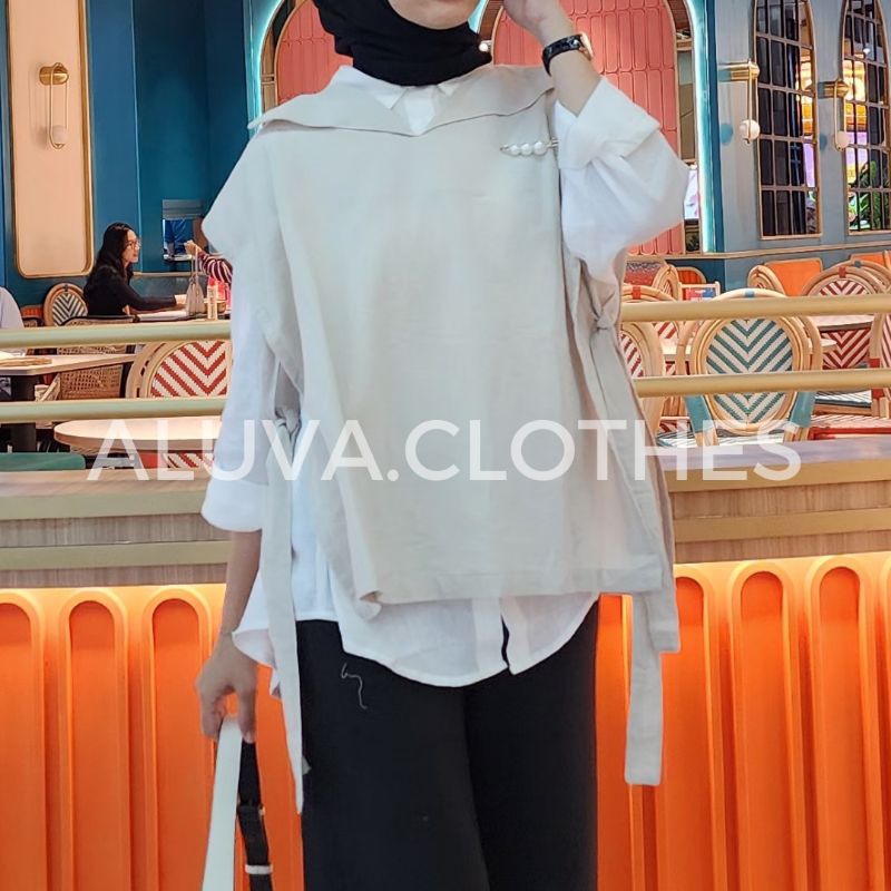 ALUVA CLOTHES | Cesa Vest Linen Angel Premium | Vest Linen | Vest Wanita