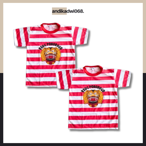 [BEST SELLER] KAOS REOG PONOROGO ANAK / ATASN BAJU REOG LOREK MERAH PUTIH / Kaos Reog Ponorogo Anak 
