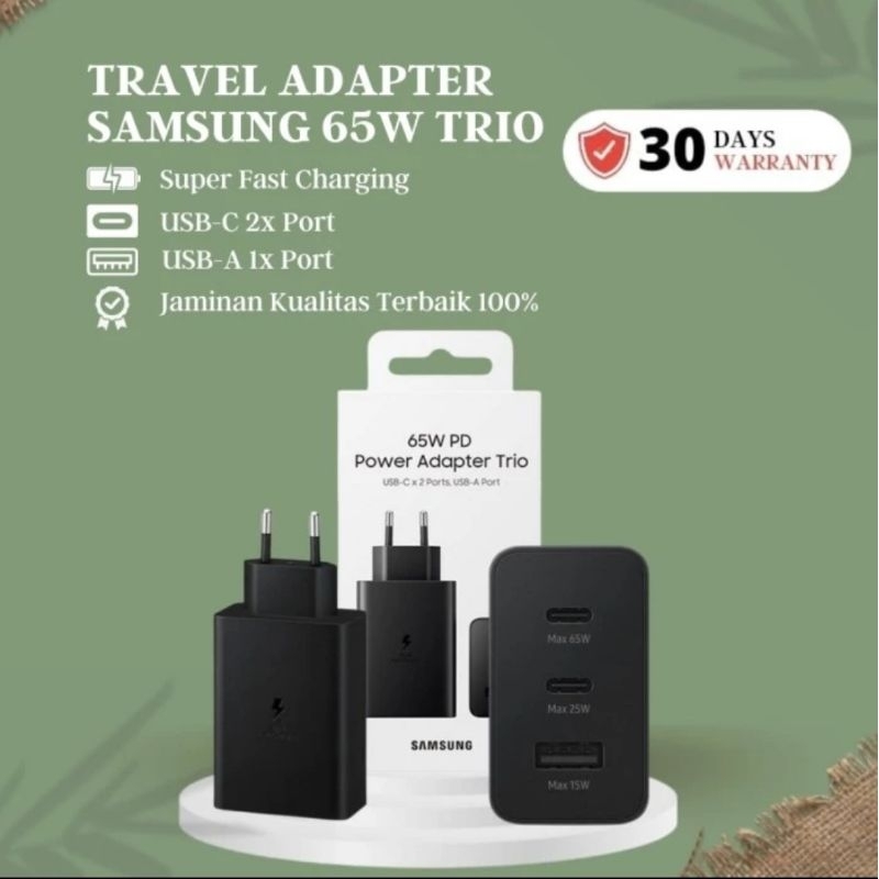 Adapter Samsung Charger MAX 65W/25W/15W TRIO Super Fast Charging Original Samsung- Adapter 65W