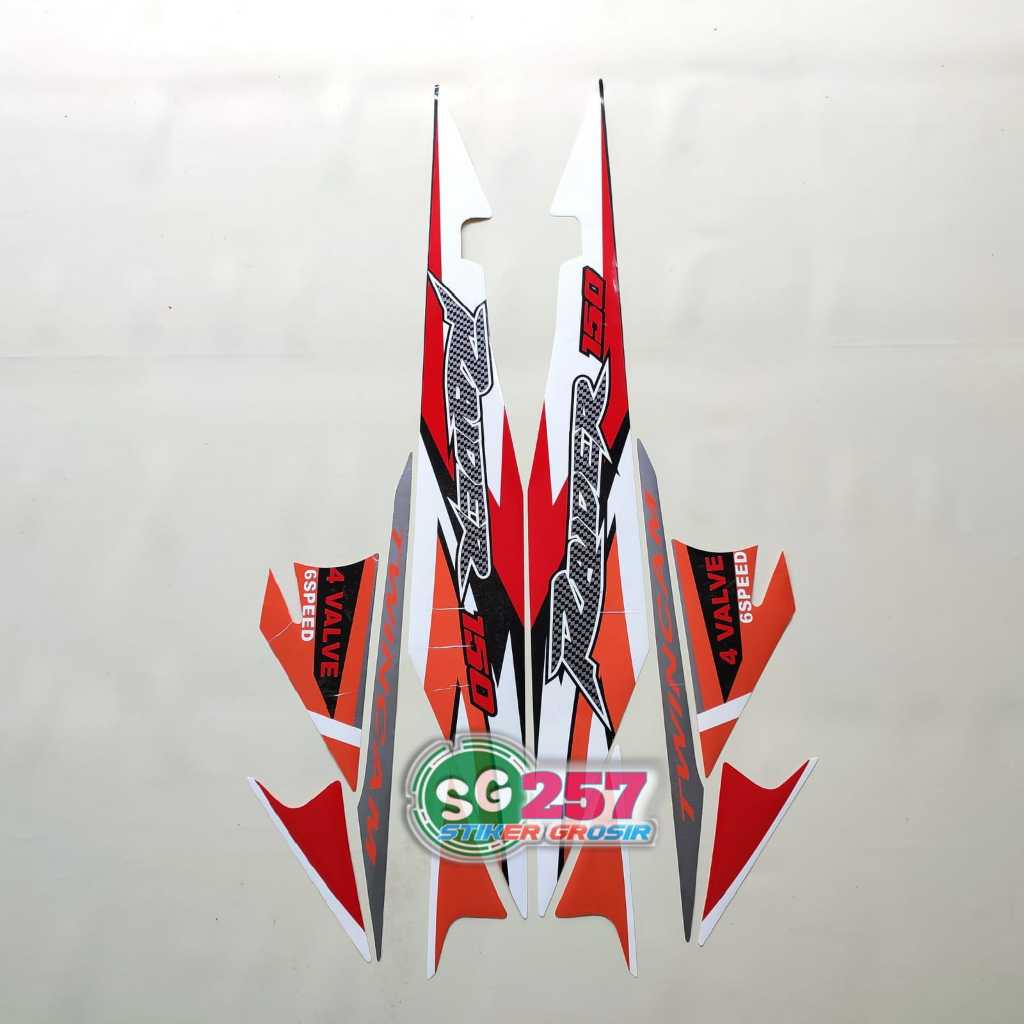 STIKER STRIPING LIS BODY SUZUKI SATRIA FU RAIDER R150 THAILAND 2006 2007 FU CBU PUTIH ORANGE