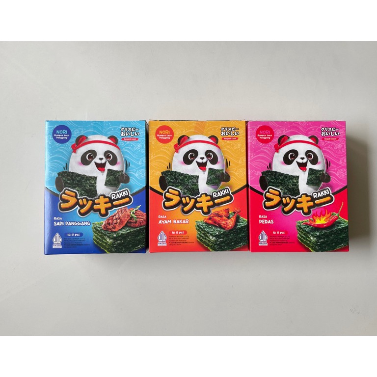 

ORIGINAL RAKKI Panda Nori Box isi 12pcs sushi NORI HALAL Rumput Laut Panggang