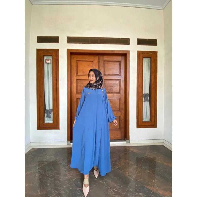 Gamis Abaya ELSIRA Dress Model Terbaru Bahan Crinkle Airflow Premium// FREE BROSS CANTIK