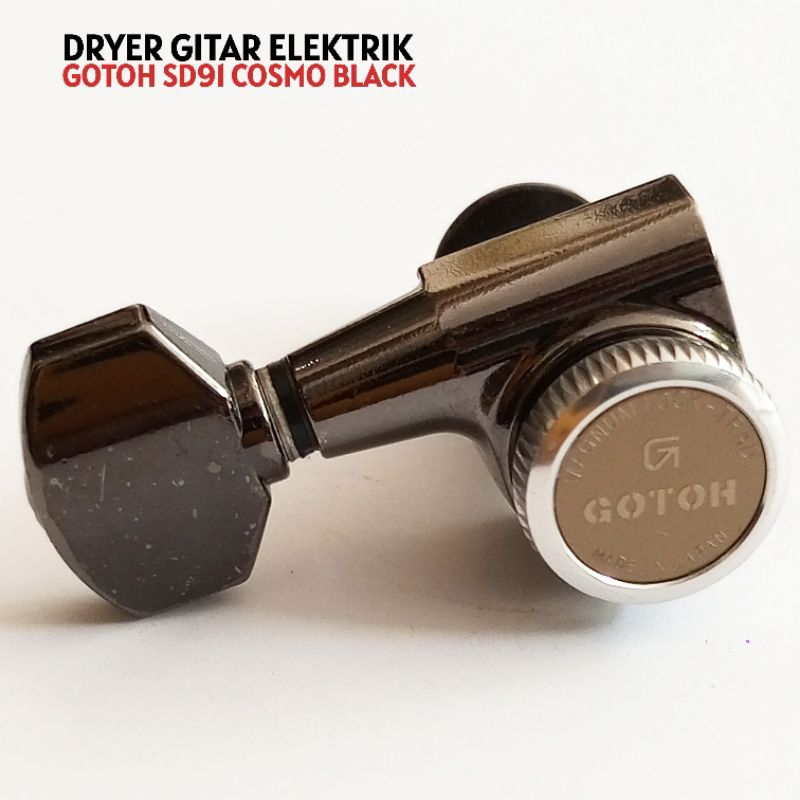 Dryer Tuning Pegs Gitar Elektrik Original Gotoh SD91 Locking Tuner Cosmo Black Satuan