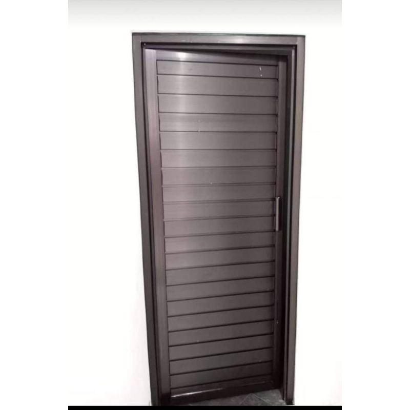 PINTU ALUMINIUM+KUSEN SATU SET UKURAN 200X80 FREE PACKING KAYU