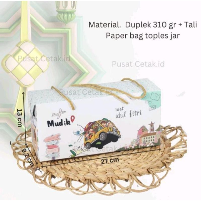 

Dus kotak jar, paper bag toples jar untuk lebaran idul Fitri