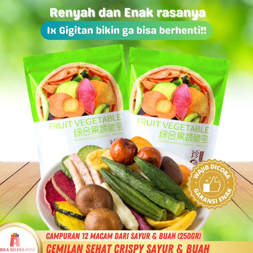 

NEW ANEKA Cemilan Sehat Snack Import Kripik Sayur Buah Kering Campuran 12 Macam 25gr