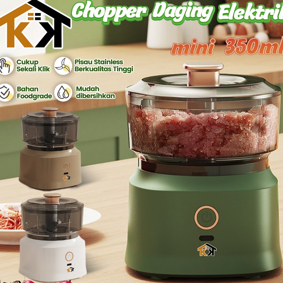 Rry KK Chopper Daging Mini Elekterik 35ml Simple Praktis  Mini Food Chopper Multifungsi 35ml Blender