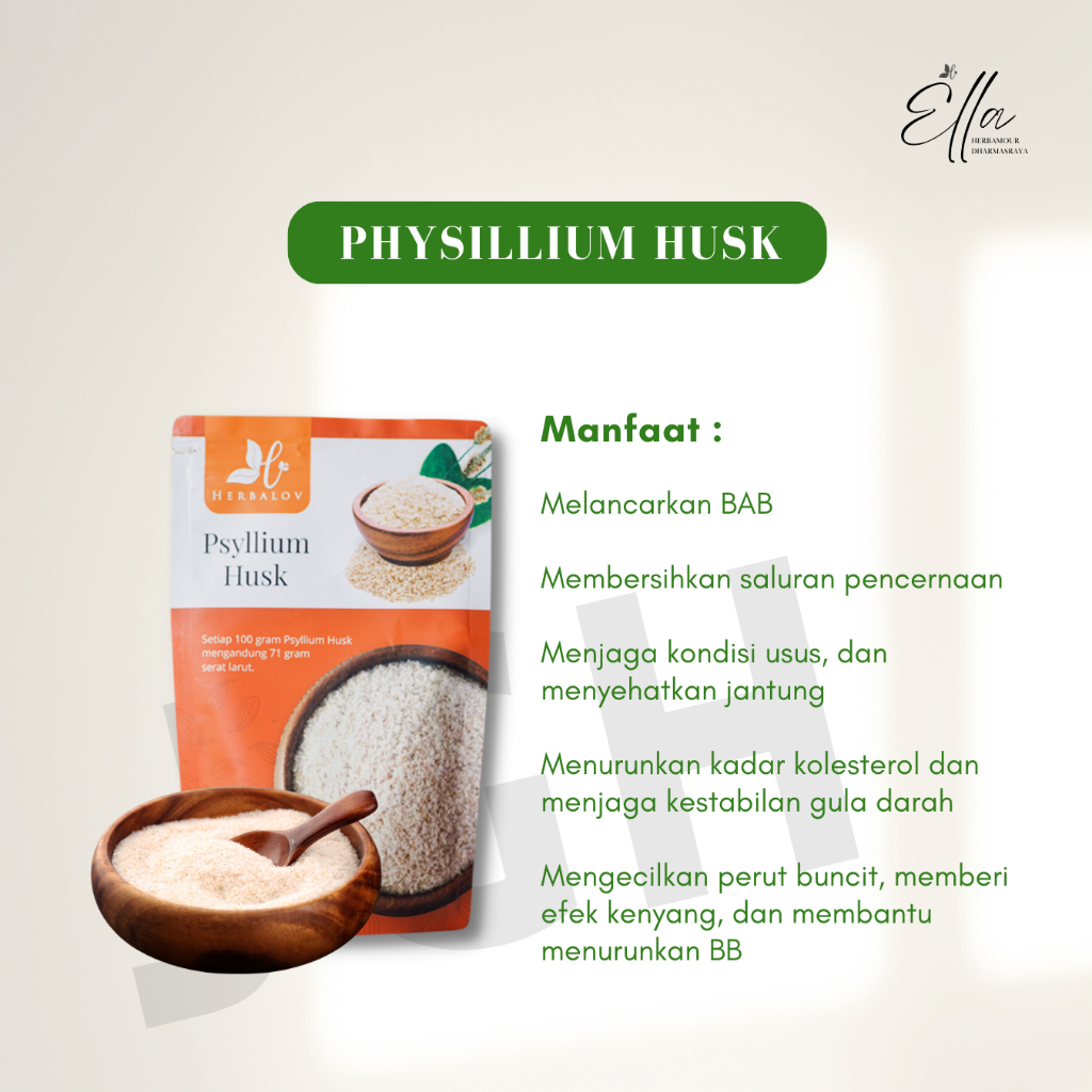 Psyllium Husk by Herbalov/Serbuk tinggi serat/makanan tinggi serat/makanan untuk diet