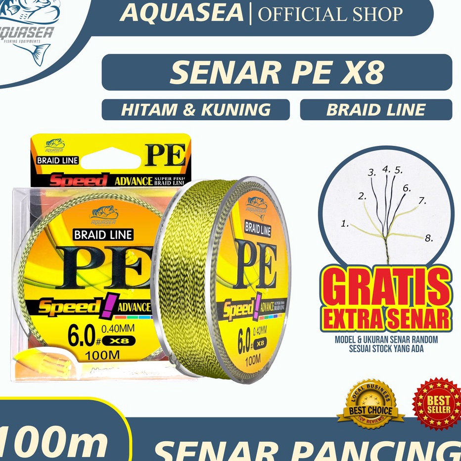 C6369 AQUASEA  Tali Pancing Pe ZKK 1m Senar Pancing Pe Super Braided Line Japan Fishing Line Nylon P