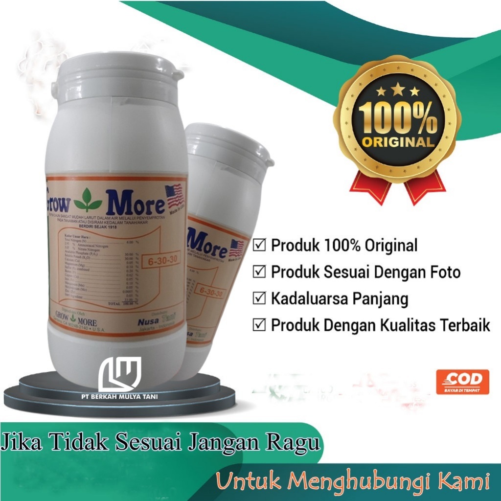 Pupuk Growmore 6 30 30 Buah 454 Gram 100% Original