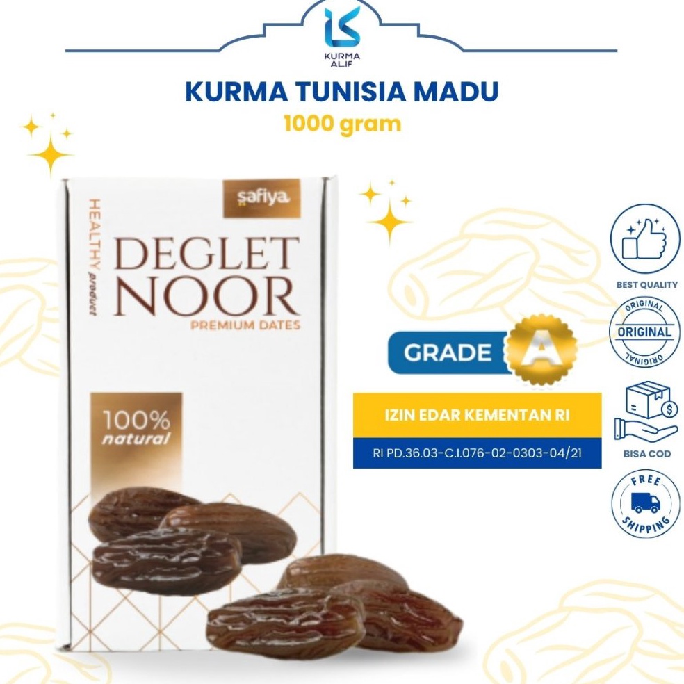 

Cuci gudang Kurma Tunisia Madu Deglet Noor 1 Kg Tunisia Tanpa Tangkai