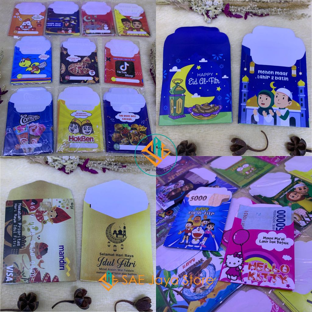 

(10 PCS - SEDANG - B) SAE - AMPLOP LEBARAN MOTIF BANK KARTUN MUSLIM BRAND DAN UANG UKURAN SEDANG SIAP PAKAI SUDAH DI LEM 1 PAK ISI 10 PCS / AMPLOP LEBARAN SNACK / AMPLOP IDUL FITRI / AMPLOP LEBARAN UNIK / AMPLOP MOTIF SNACK / AMPLOP MOTIF KARTUN