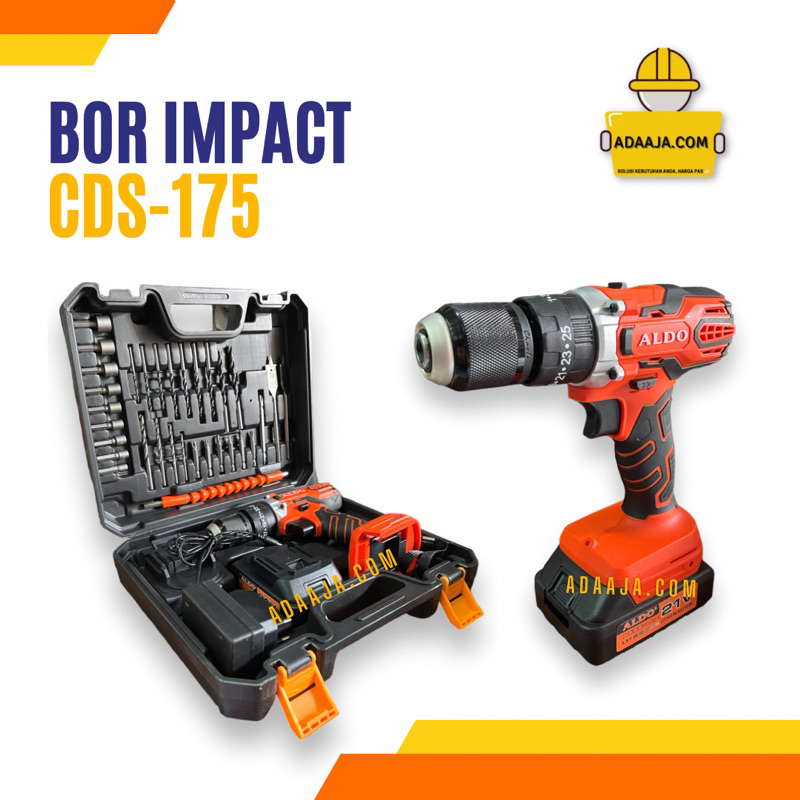 Bor Cas Impact Cordless Drill 10 MM Mesin Bor Tanpa Kabel CDS 175 - Aldo