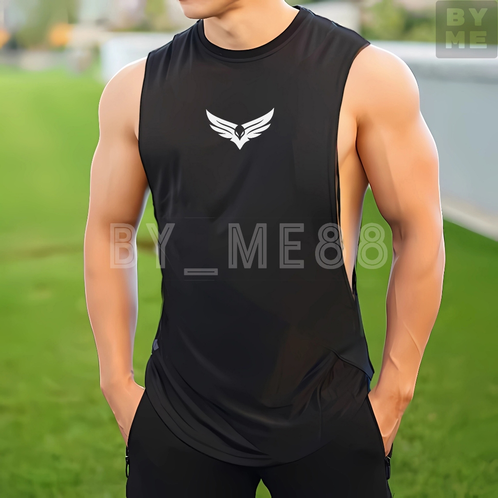 Singlet Gym Tanktop Pria Sport Fitness Sleeveless Muscle Shirt