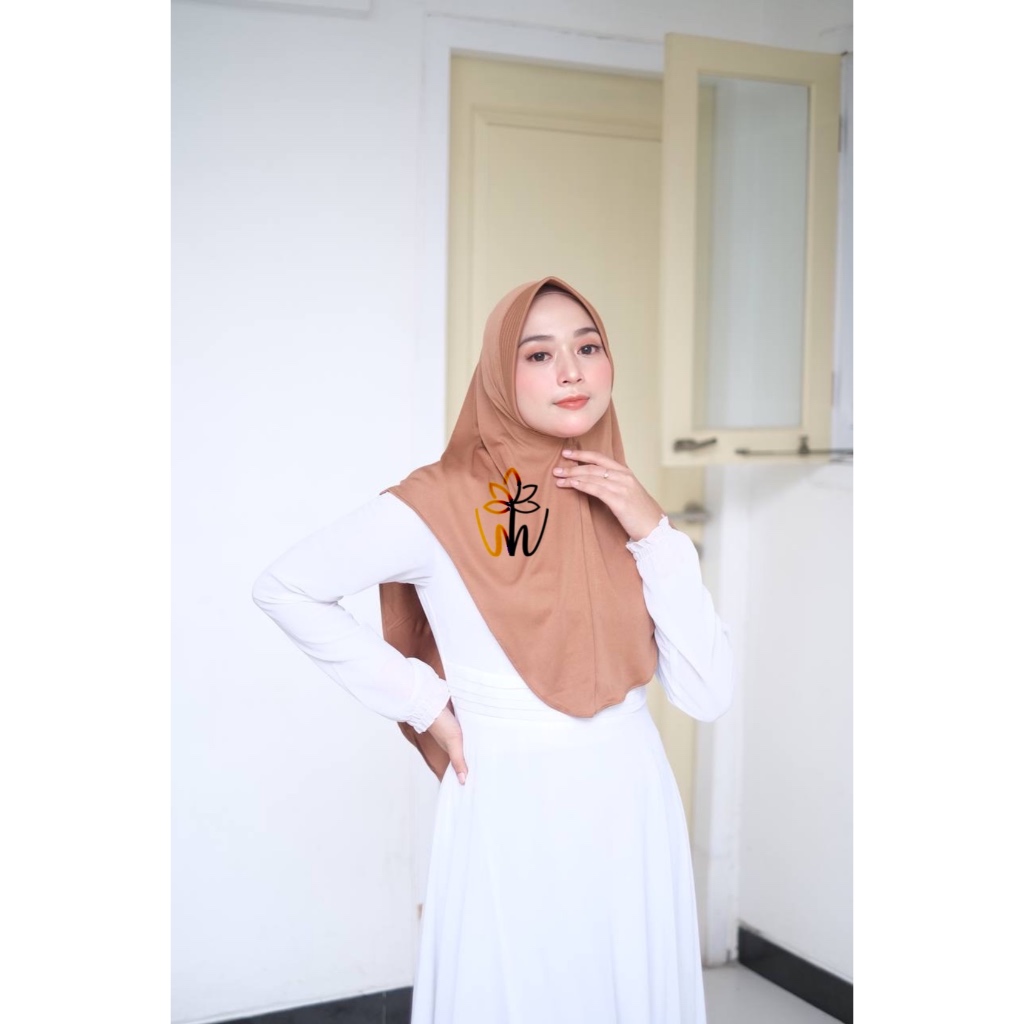 Hijab Bergo Hamidah Menutup Dada Size (M) | Hijab Sport Menutup Dada Jersey Premium