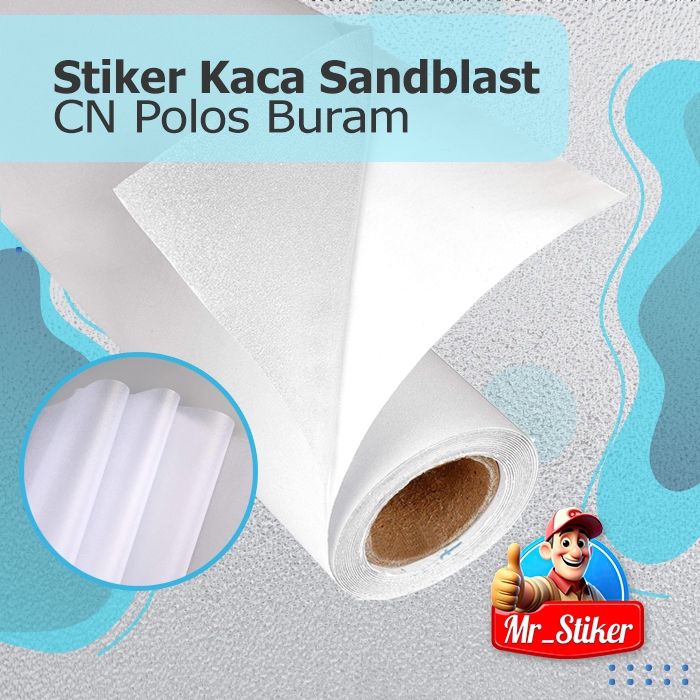 Stiker Kaca Film Wallpaper Jendela Kaca Rumah Sanblas Buram Polos Tebal Mantab