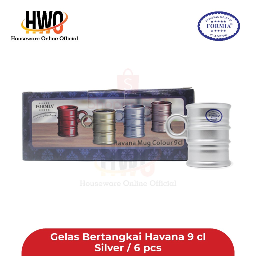Formia Gelas Bertangkai Havana 9 Cl Silver / 6 pcs