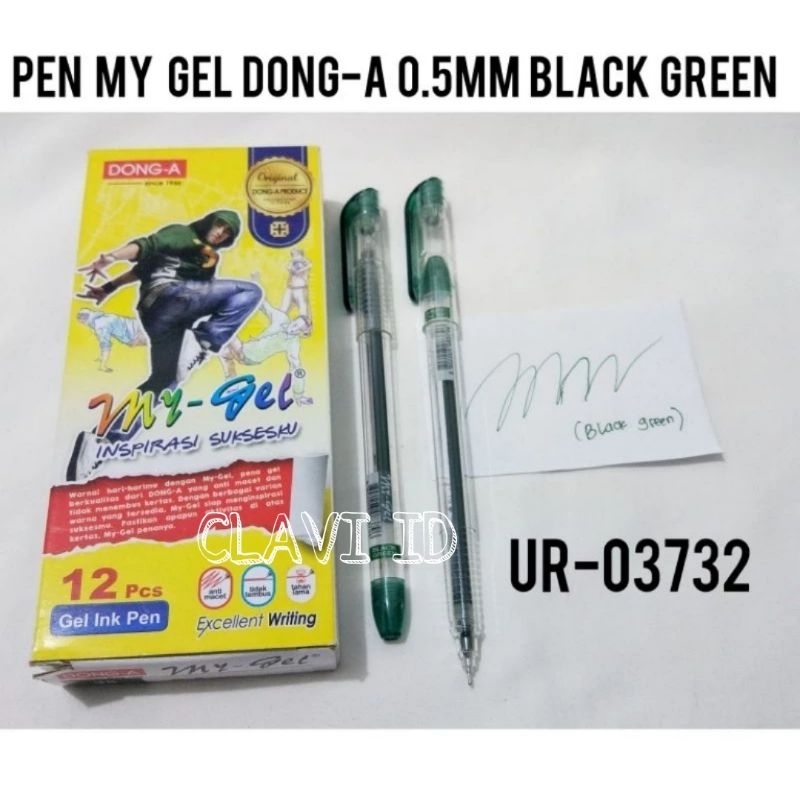 

3732/PEN MY GEL DONG-A 0.5MM/PULPEN MY GEL DONG-A 0.5/PEN MY GEL BLACK GREEN