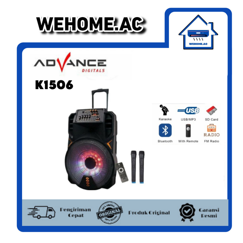 Speaker Portable Advance K1501 1mic /k1506 2mic Speaker Advance 15 Inch Speaker Portable