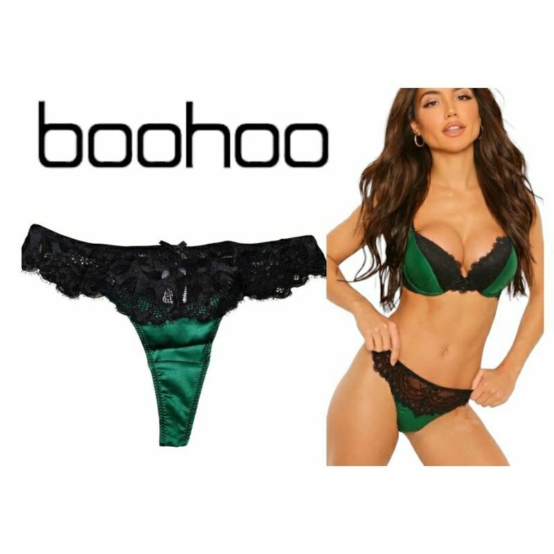 RB Thong Boohoo color Emerald jewel tone