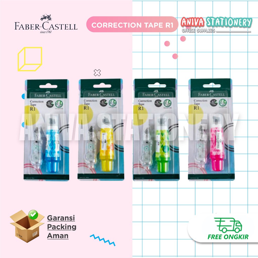 

FABER-CASTELL CORRECTION TAPE R1 + REFILL TIP EX KERTAS BISA DI REFILL