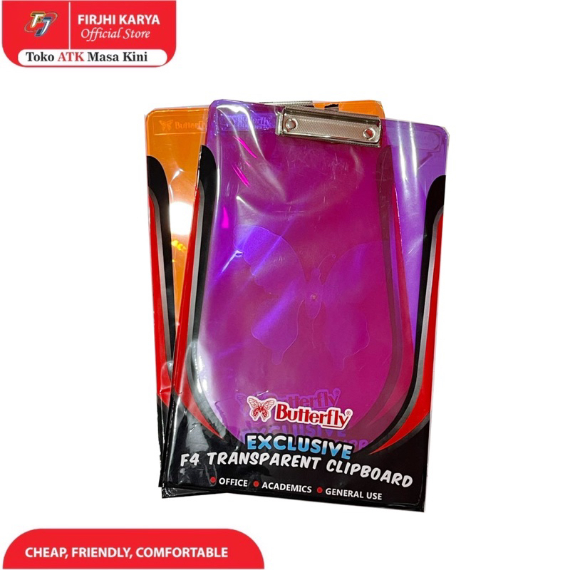 

Papan Jalan F4 Transparan - Butterfly Transparent Clipboard