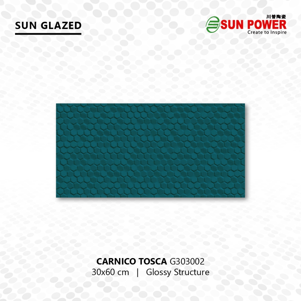 Keramik Dinding Body Putih Glossy Structure - Carnico Series 30x60 cm | Sun Power