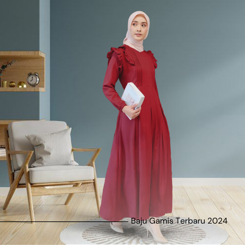 Gamis Lebaran Terbaru 2025 Kekinian AZKIA Dress Muslim Baju Gamis Syari Kondangan Lebaran Pesta Mode