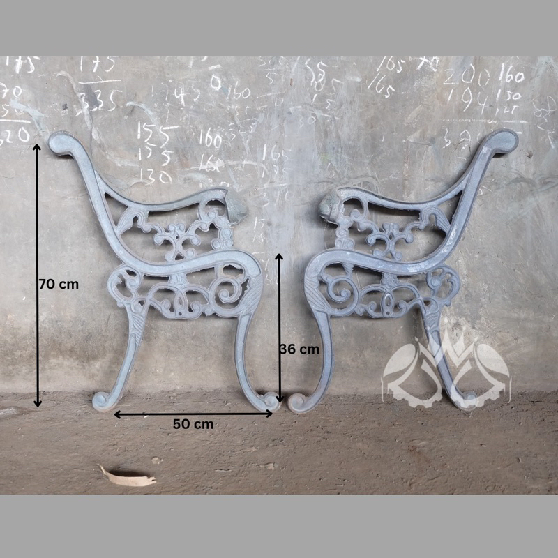 RANGKA KAKI KURSI TAMAN MODEL "LION HEAD / SINGA" BESI COR