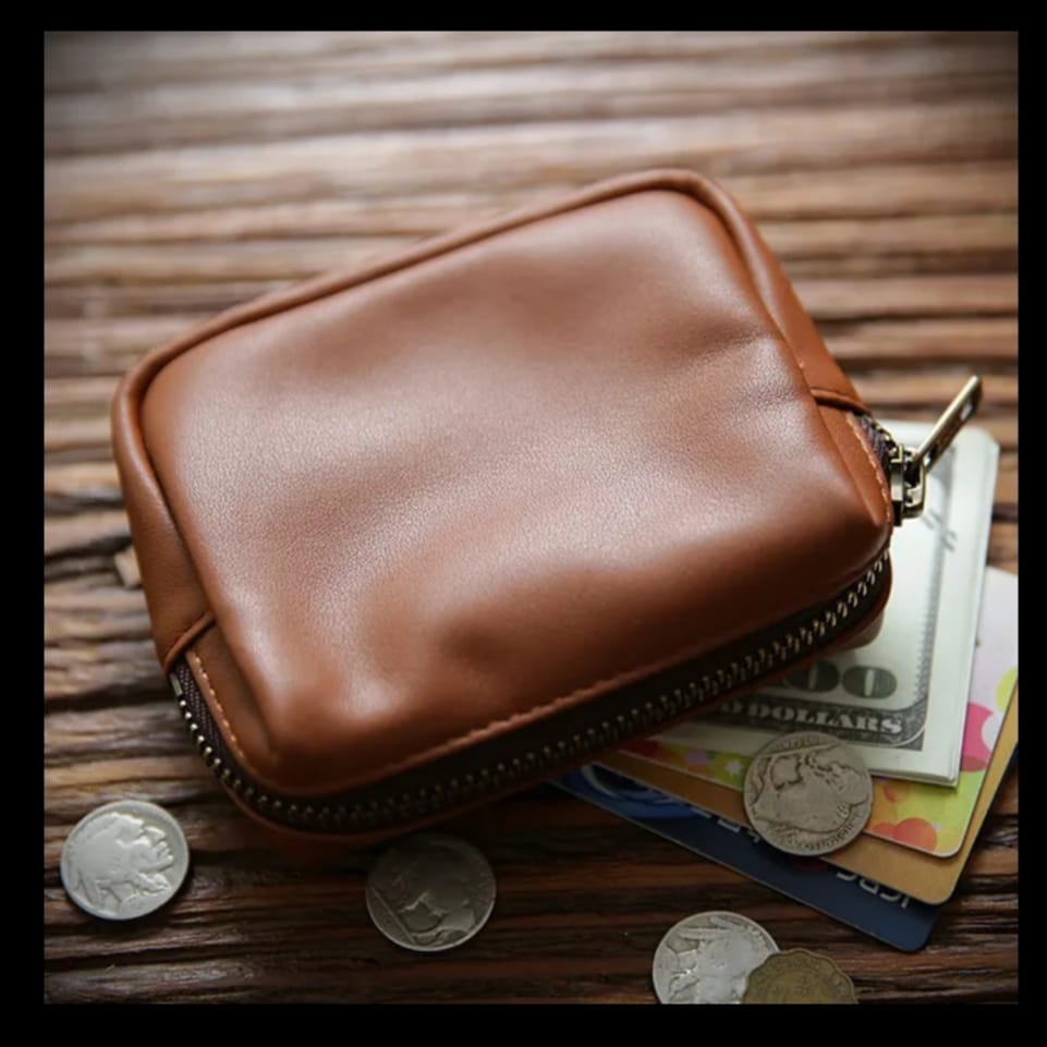 Dompet kartu kulit dompet uang dan barang kecil bahan kulit asli