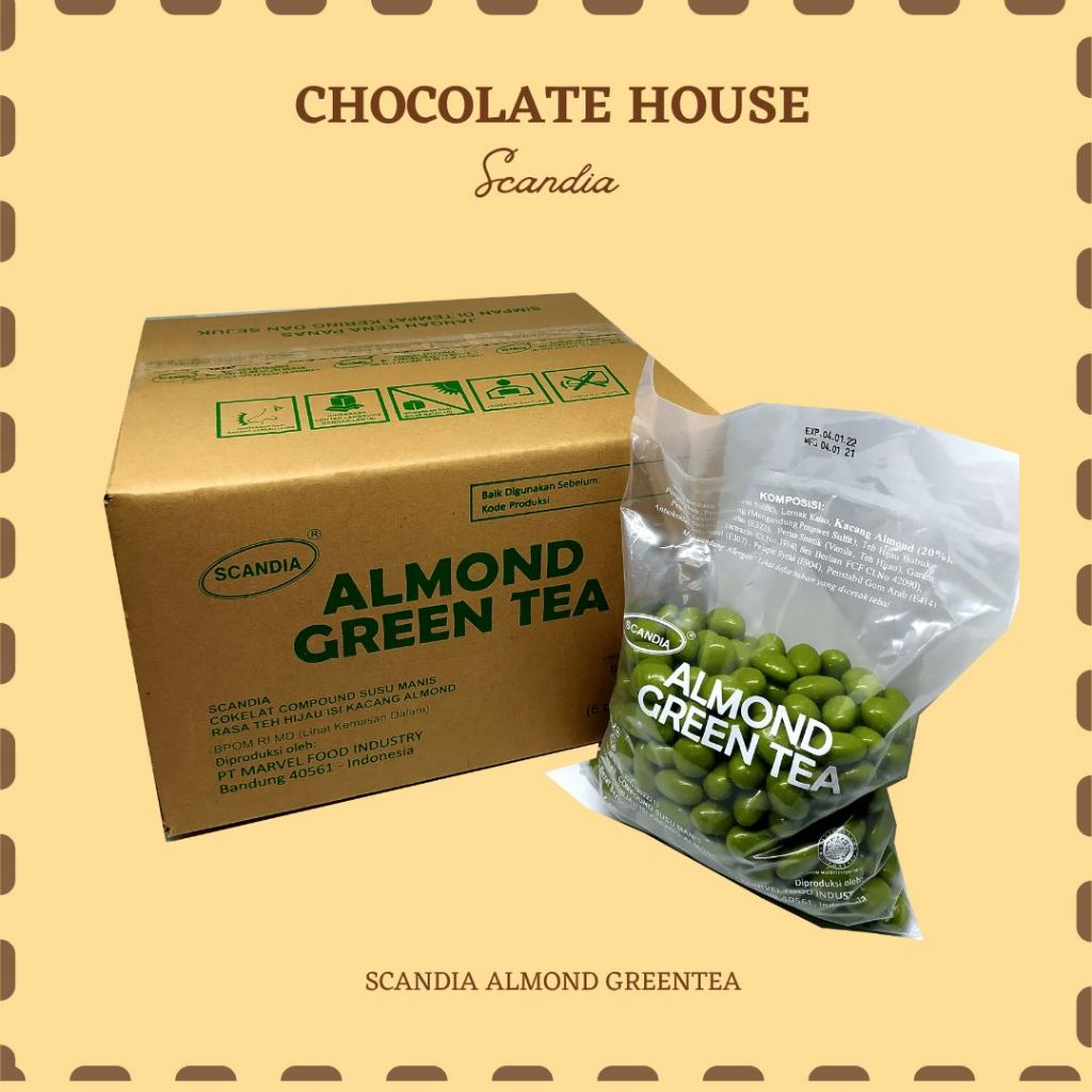 

Scandia Cokelat Almond Greentea Original Asli Matcha Almond Lezat