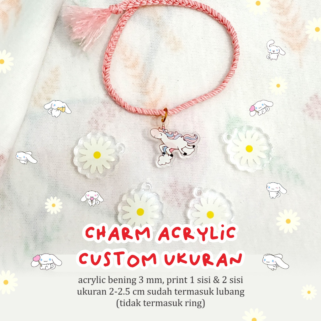 charm acrylic ukuran custom
