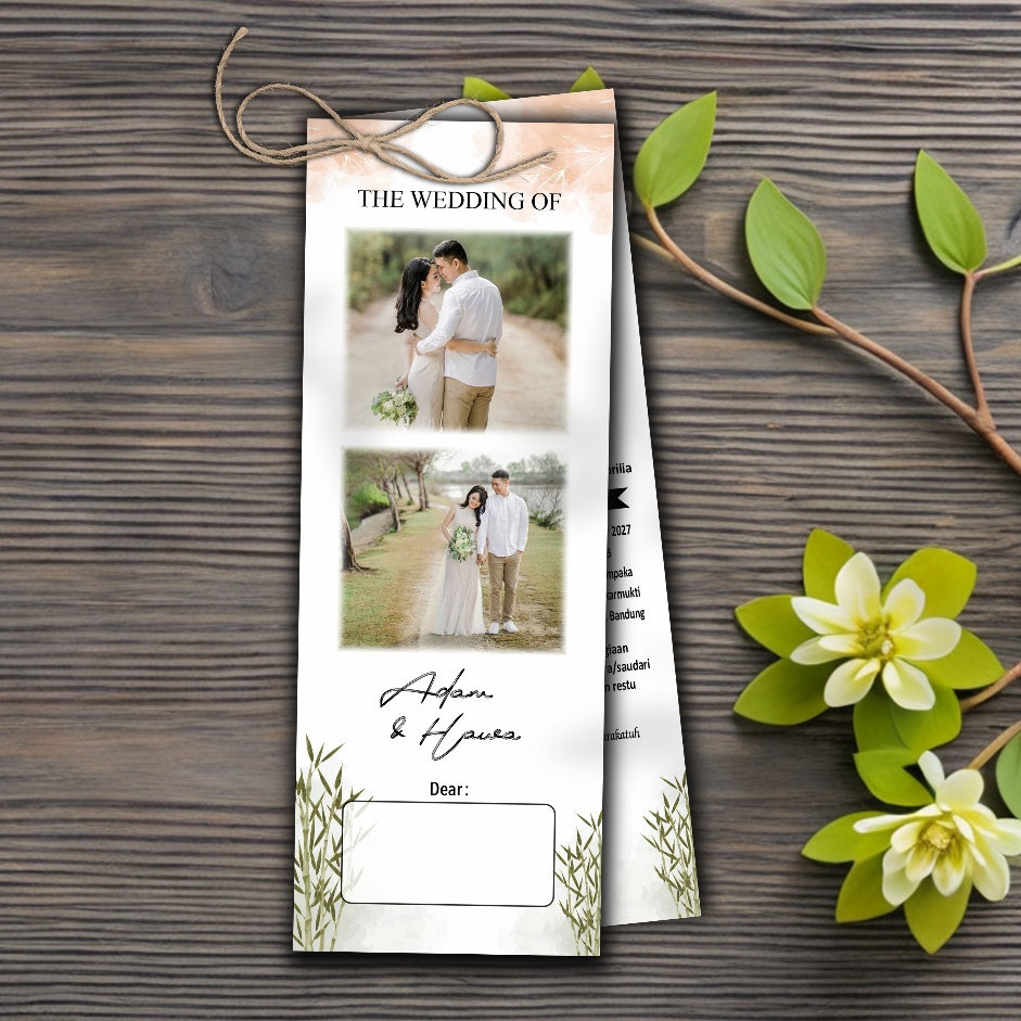 Undangan Pernikahan Hangtag Rustic Tali Simple Murah