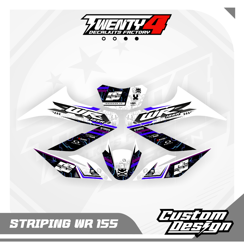 Decal Striping Yamaha Wr 155 Design Custom - Striping Wr 155 Putih Simple