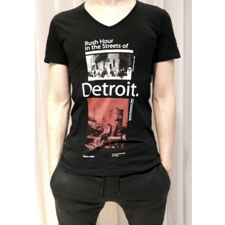 Zara Detroit Black Tee