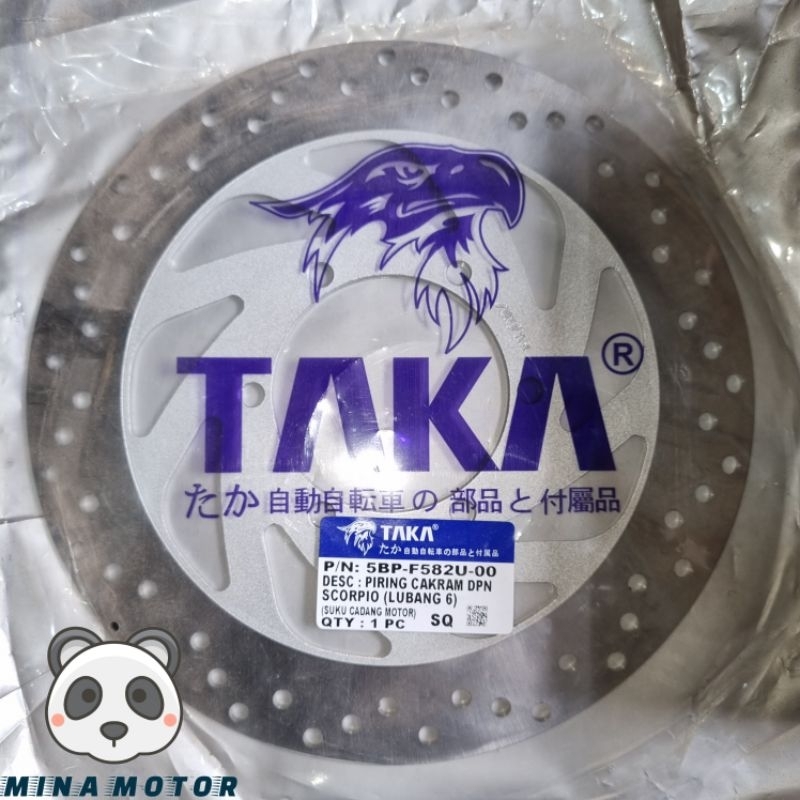 TAKA Piringan Disc Brake Cakram Depan Scorpio Lubang 6 Sparepart Aksesoris Variasi Sukucadang Motor