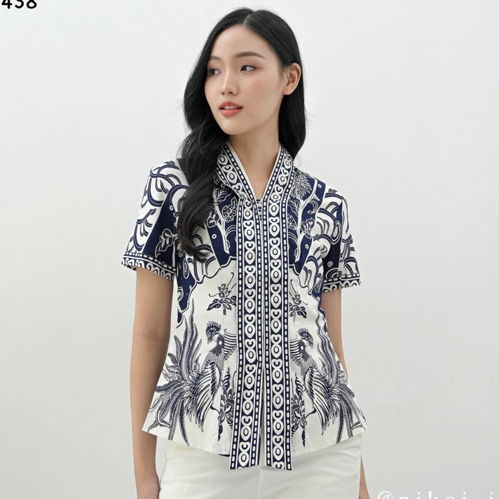 Terlaku Baju batik wanita  atasan batik cewek  seragam batik kantor  blouse katun batik modern 292 p