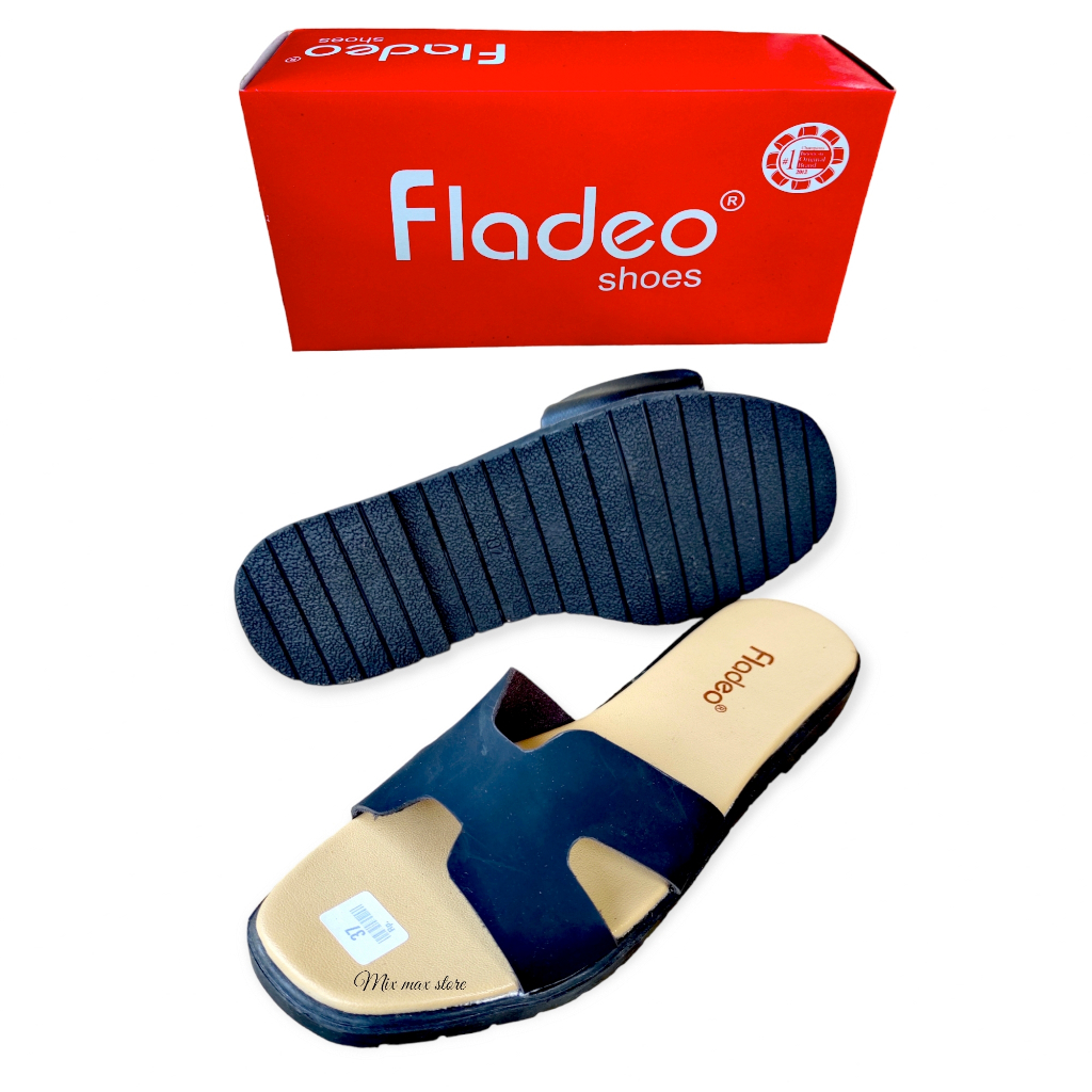 sandal wanita flat selop motif H berbagai warna model terbaru