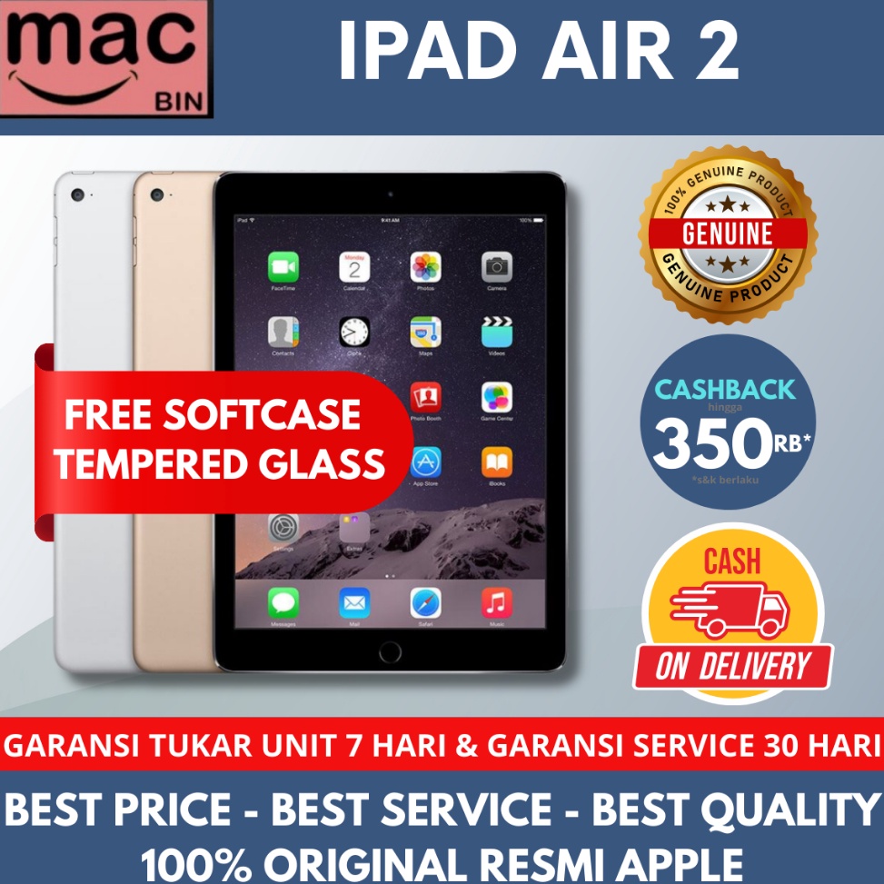 KODE L99N iPad Air 1 2 Wifi Cellular 128GB 64GB 32GB 16GB Second Original Resmi