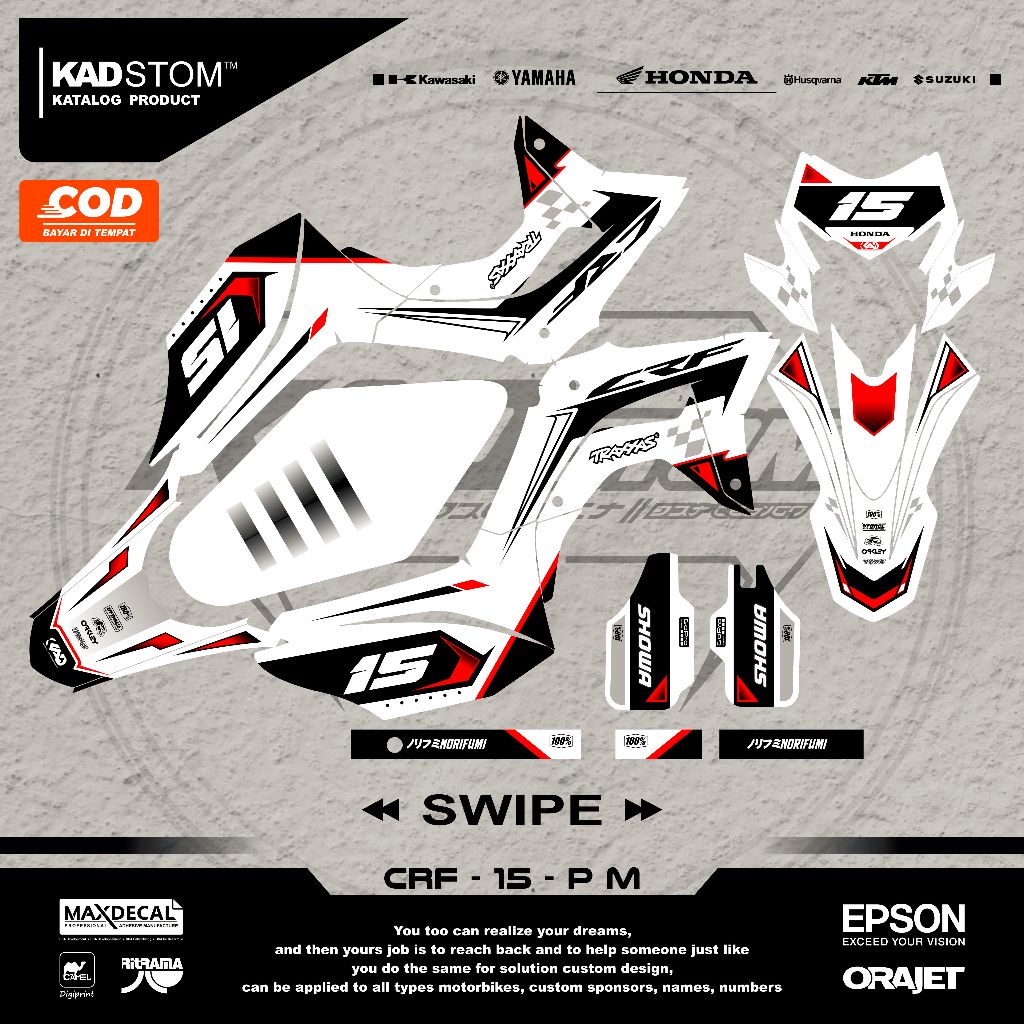 Decal Custom CRF 150L Full Body Decal CRF Supermoto