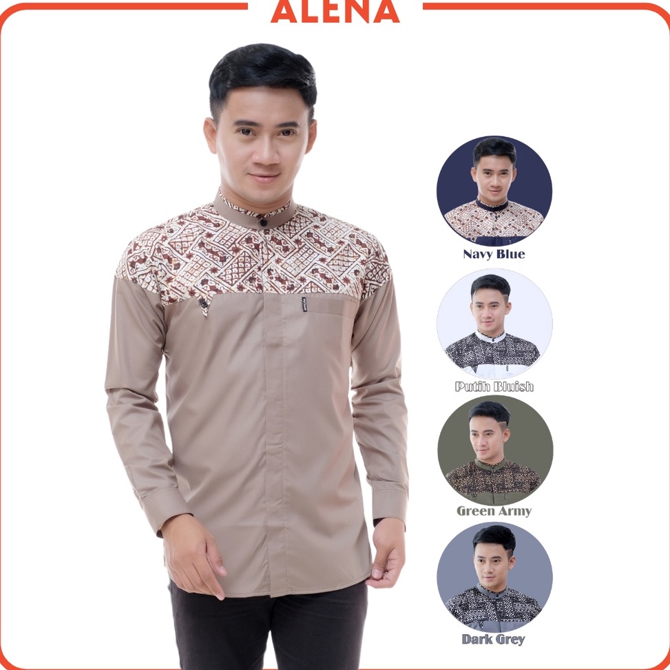 Belanja Murmer Baju Koko Motif Farhan  Kemko Farhan Wafer Coksu Atasan Baju Melayu ALENA